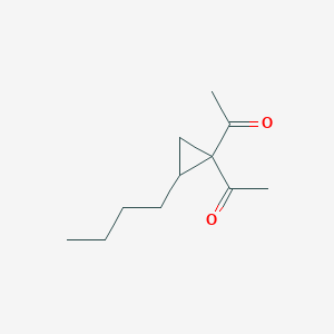 molecular formula C11H18O2 B14355762 1,1'-(2-Butylcyclopropane-1,1-diyl)di(ethan-1-one) CAS No. 90284-94-9