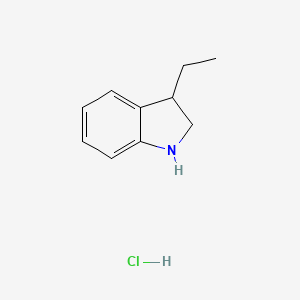 molecular formula C10H14ClN B1435577 3-ethyl-2,3-dihydro-1H-indole hydrochloride CAS No. 1803609-36-0