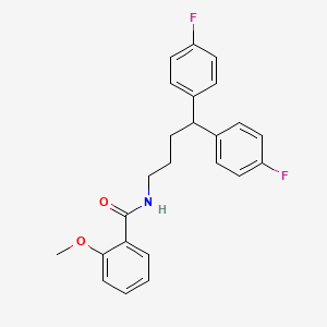 molecular formula C24H23F2NO2 B14355774 N-[4,4-Bis(4-fluorophenyl)butyl]-2-methoxybenzamide CAS No. 90276-69-0
