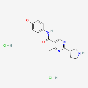 molecular formula C17H22Cl2N4O2 B1435578 N-(4-Methoxyphenyl)-4-methyl-2-pyrrolidin-3-ylpyrimidine-5-carboxamide dihydrochloride CAS No. 2108458-07-5