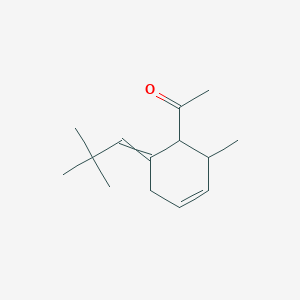 molecular formula C14H22O B14355780 1-[6-(2,2-Dimethylpropylidene)-2-methylcyclohex-3-en-1-yl]ethan-1-one CAS No. 90213-42-6