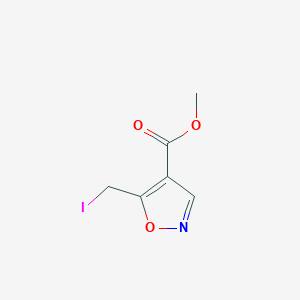 molecular formula C6H6INO3 B1435579 5-(碘甲基)-1,2-恶唑-4-甲酸甲酯 CAS No. 1803581-38-5