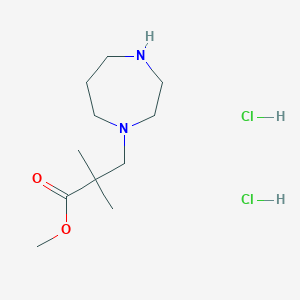 molecular formula C11H24Cl2N2O2 B1435587 3-[1,4]二氮杂环-1-基-2,2-二甲基丙酸甲酯二盐酸盐 CAS No. 2204912-89-8