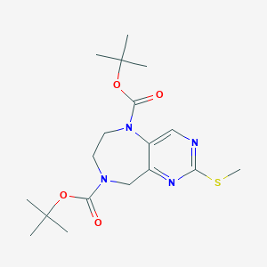 2-Methylsulfanyl-6,7-Dihydro-9H-Pyrimido[5,4-E][1,4]Diazepine-5,8-Dicarboxylic Acid Di-Tert-Butyl Ester