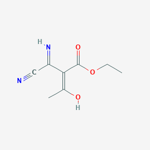 molecular formula C8H10N2O3 B14355944 ethyl (Z)-2-(cyanomethanimidoyl)-3-hydroxybut-2-enoate 