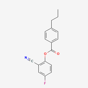 molecular formula C17H14FNO2 B14355946 2-Cyano-4-fluorophenyl 4-propylbenzoate CAS No. 91407-07-7