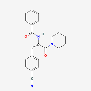 molecular formula C22H21N3O2 B14355959 N-[1-(4-Cyanophenyl)-3-oxo-3-(piperidin-1-yl)prop-1-en-2-yl]benzamide CAS No. 90290-85-0