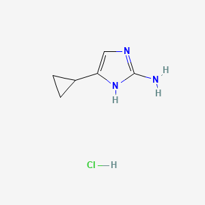 molecular formula C6H10ClN3 B1435607 5-Cyclopropyl-1H-imidazol-2-amine hydrochloride CAS No. 1803598-15-3