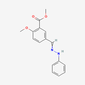 molecular formula C16H16N2O3 B14356089 Methyl 2-methoxy-5-[(2-phenylhydrazinylidene)methyl]benzoate CAS No. 90167-24-1