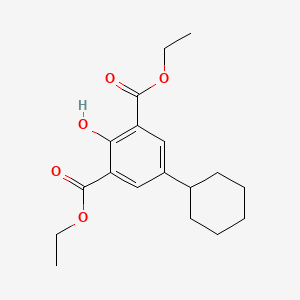 molecular formula C18H24O5 B14356159 Diethyl 5-cyclohexyl-2-hydroxybenzene-1,3-dicarboxylate CAS No. 90253-19-3