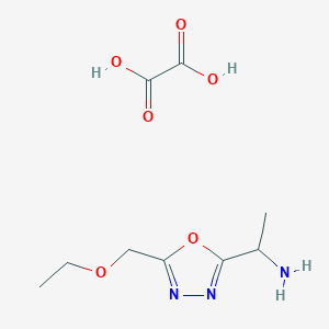 1-[5-(Ethoxymethyl)-1,3,4-oxadiazol-2-yl]ethan-1-amine, oxalic acid