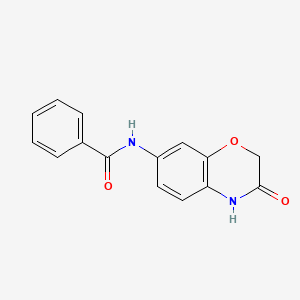 molecular formula C15H12N2O3 B14356254 N-(3-Oxo-3,4-dihydro-2H-1,4-benzoxazin-7-yl)benzamide CAS No. 90814-95-2