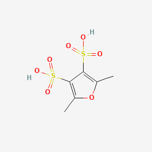 molecular formula C6H8O7S2 B14356330 2,5-Dimethylfuran-3,4-disulfonic acid CAS No. 91458-10-5
