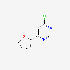 molecular formula C8H9ClN2O B1435634 4-Chloro-6-(tetrahydrofuran-2-yl)pyrimidine CAS No. 1823913-80-9