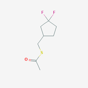 molecular formula C8H12F2OS B1435638 1-{[(3,3-Difluorocyclopentyl)methyl]sulfanyl}ethan-1-one CAS No. 1803584-49-7