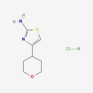molecular formula C8H13ClN2OS B1435640 4-(Oxan-4-yl)-1,3-thiazol-2-amine hydrochloride CAS No. 1803601-89-9