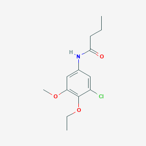 molecular formula C13H18ClNO3 B14356410 N-(3-Chloro-4-ethoxy-5-methoxyphenyl)butanamide CAS No. 90256-94-3