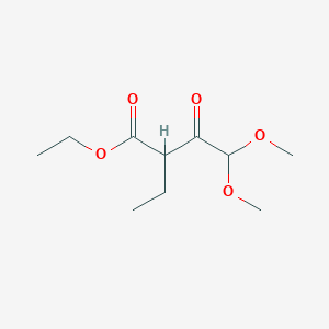 molecular formula C10H18O5 B14356421 Ethyl 2-ethyl-4,4-dimethoxy-3-oxobutanoate 
