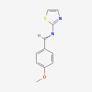 molecular formula C11H10N2OS B14356427 2-Thiazolamine, N-[(4-methoxyphenyl)methylene]- CAS No. 91207-44-2