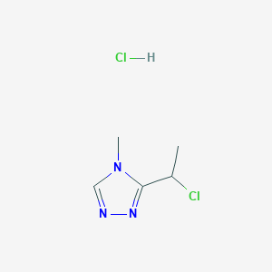 molecular formula C5H9Cl2N3 B1435643 3-(1-chloroethyl)-4-methyl-4H-1,2,4-triazole hydrochloride CAS No. 1803608-10-7