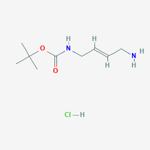 molecular formula C9H19ClN2O2 B1435646 tert-Butyl (4-aminobut-2-en-1-yl)carbamate hydrochloride CAS No. 1914155-12-6