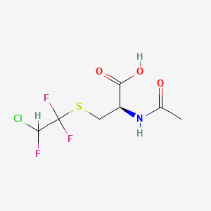 molecular formula C7H9ClF3NO3S B14356474 L-cysteine, N-acetyl-s-(2-chloro-1,1,2-trifluoroethyl)- CAS No. 96563-02-9
