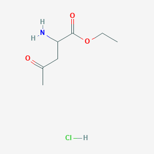 molecular formula C7H14ClNO3 B1435656 Ethyl 2-amino-4-oxopentanoate hydrochloride CAS No. 1803561-37-6