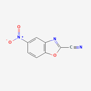 molecular formula C8H3N3O3 B1435659 2-Benzoxazolecarbonitrile, 5-nitro- CAS No. 35699-00-4