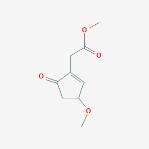 molecular formula C9H12O4 B14356649 Methyl (3-methoxy-5-oxocyclopent-1-en-1-yl)acetate CAS No. 93889-15-7