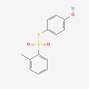 molecular formula C13H12O3S2 B14356681 S-(4-Hydroxyphenyl) 2-methylbenzene-1-sulfonothioate CAS No. 95965-99-4