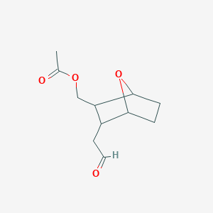 molecular formula C11H16O4 B14356710 [3-(2-Oxoethyl)-7-oxabicyclo[2.2.1]heptan-2-yl]methyl acetate CAS No. 91887-63-7