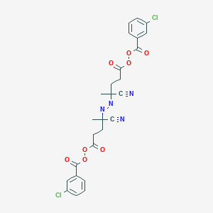 molecular formula C26H22Cl2N4O8 B14356727 [4-[[5-(3-Chlorobenzoyl)peroxy-2-cyano-5-oxopentan-2-yl]diazenyl]-4-cyanopentanoyl] 3-chlorobenzenecarboperoxoate CAS No. 90781-23-0