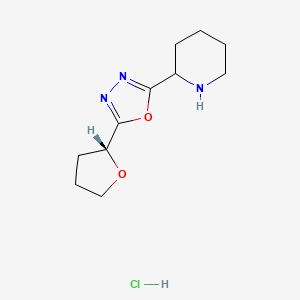 2-{5-[(2R)-oxolan-2-yl]-1,3,4-oxadiazol-2-yl}piperidine hydrochloride