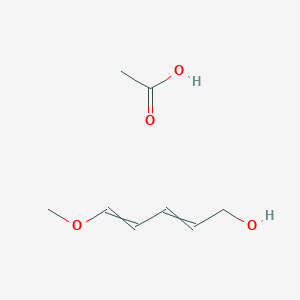 molecular formula C8H14O4 B14356766 Acetic acid;5-methoxypenta-2,4-dien-1-ol CAS No. 95083-84-4