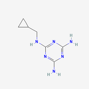 molecular formula C7H12N6 B14356792 N~2~-(Cyclopropylmethyl)-1,3,5-triazine-2,4,6-triamine CAS No. 91829-84-4