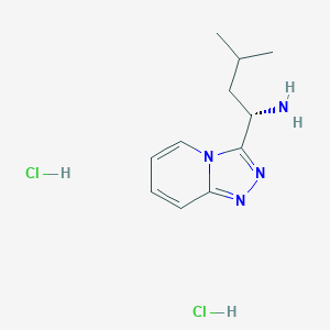 molecular formula C11H18Cl2N4 B1435680 (1S)-3-methyl-1-{[1,2,4]triazolo[4,3-a]pyridin-3-yl}butan-1-amine dihydrochloride CAS No. 1807939-67-8