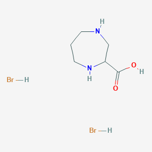 molecular formula C6H14Br2N2O2 B1435682 1,4-Diazepane-2-carboxylic acid dihydrobromide CAS No. 1803570-17-3
