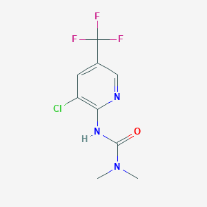 molecular formula C9H9ClF3N3O B14356853 N'-[3-Chloro-5-(trifluoromethyl)pyridin-2-yl]-N,N-dimethylurea CAS No. 93194-53-7