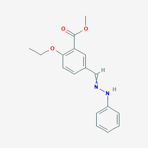 molecular formula C17H18N2O3 B14356900 Methyl 2-ethoxy-5-[(2-phenylhydrazinylidene)methyl]benzoate CAS No. 90167-25-2