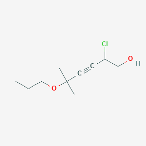 molecular formula C10H17ClO2 B14356912 2-Chloro-5-methyl-5-propoxyhex-3-yn-1-ol CAS No. 92521-76-1