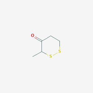 molecular formula C5H8OS2 B14356927 3-Methyl-4-oxo-1,2-dithiane CAS No. 90238-76-9