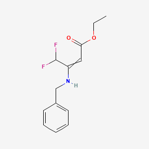 molecular formula C13H15F2NO2 B14356948 Ethyl 3-(benzylamino)-4,4-difluorobut-2-enoate CAS No. 90185-24-3