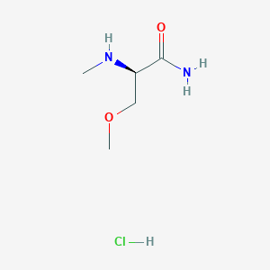 molecular formula C5H13ClN2O2 B1435695 (2R)-3-methoxy-2-(methylamino)propanamide hydrochloride CAS No. 1807937-66-1