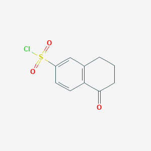 molecular formula C10H9ClO3S B1435698 5-Oxo-5,6,7,8-tetrahydronaphthalene-2-sulfonyl chloride CAS No. 1803597-42-3