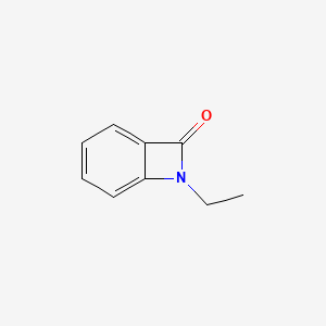 molecular formula C9H9NO B14356991 7-Ethyl-7-azabicyclo[4.2.0]octa-1,3,5-trien-8-one CAS No. 91201-94-4