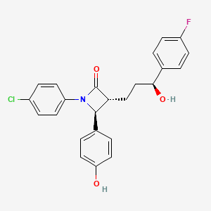 molecular formula C24H21ClFNO3 B1435715 (3R,4s)-1-(4-chlorophenyl)-3-((s)-3-(4-fluorophenyl)-3-hydroxypropyl)-4-(4-hydroxyphenyl)azetidin-2-one CAS No. 1700622-08-7