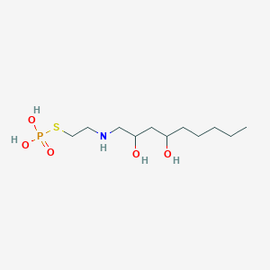 molecular formula C11H26NO5PS B14357179 S-{2-[(2,4-Dihydroxynonyl)amino]ethyl} dihydrogen phosphorothioate CAS No. 90392-48-6