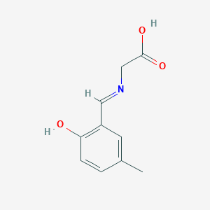 molecular formula C10H11NO3 B14357186 N-[(3-Methyl-6-oxocyclohexa-2,4-dien-1-ylidene)methyl]glycine CAS No. 90237-12-0
