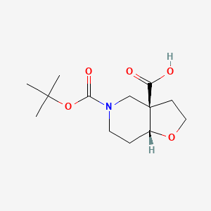 molecular formula C13H21NO5 B1435720 (3aR,7aR)-5-(tert-butoxycarbonyl)octahydrofuro[3,2-c]pyridine-3a-carboxylic acid CAS No. 1314391-33-7
