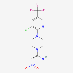 molecular formula C13H15ClF3N5O2 B1435736 (1-{4-[3-Chloro-5-(trifluoromethyl)pyridin-2-yl]piperazin-1-yl}-2-nitroethenyl)(methyl)amine CAS No. 1823194-64-4